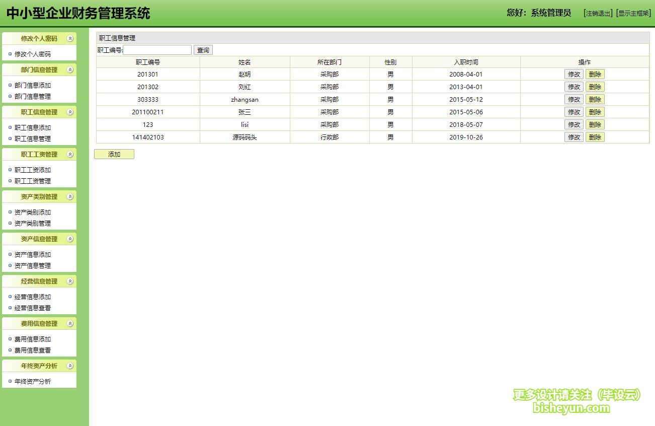 基于java企业财务信息管理系统-职员管理