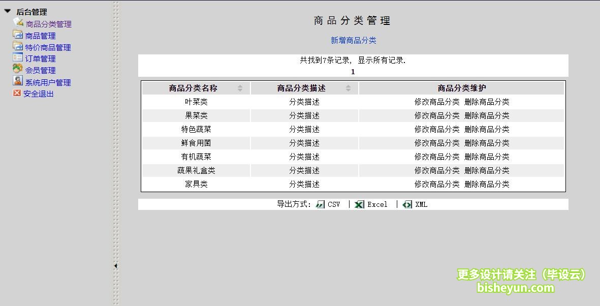 基于java农产品销售管理系统-商品分类管理